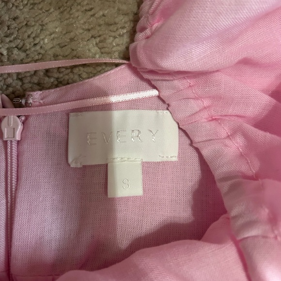 Everly Pink Tiered Sundress with Puff Sleeves - Picture 2 of 2